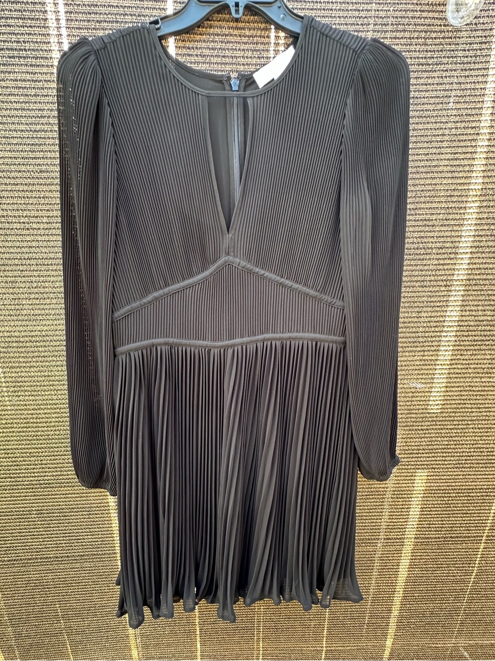 Michael Kors Black Pleated Long-Sleeve Women's Dress size M